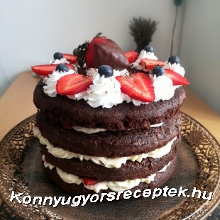 Gyors vaníliás-epres brownie torta recept