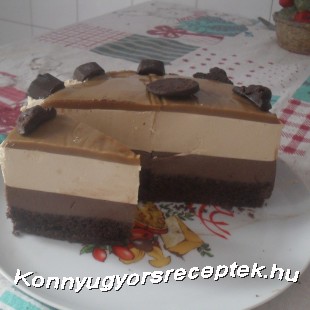 Csokoládé-karamellmousse torta recept